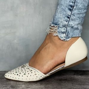 Sparkly dressy fancy flats with beads wedding flats bridal shoes